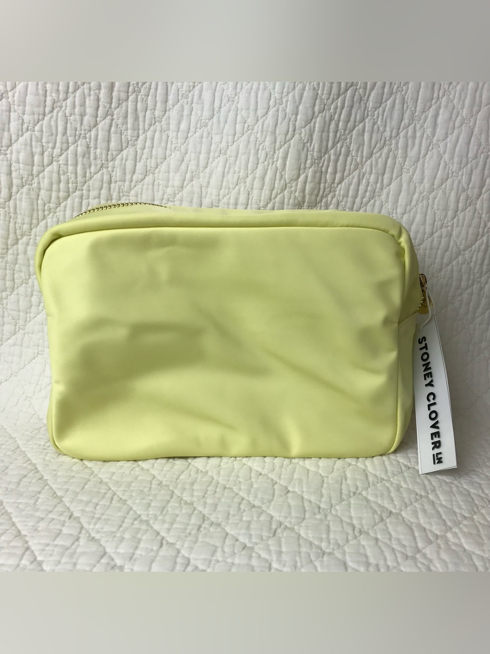 SCL Stony Clover Lane Classic Large Nylon Pouch Banana Yellow NWT